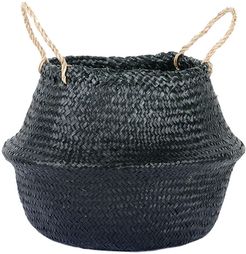 Woven Collapsible Rice Belly Basket-Small in Black