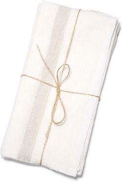 Laundered Linen Napkins, Set Of 4 in Natural/White