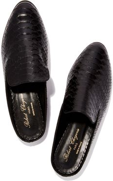 Alice Slides (Black Croc), Size 6