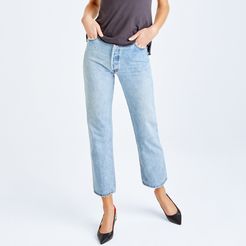 Ultra-High-Rise Straight Leg Jeans in Indigo, Size 24