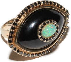 Icon Ring in Onyx/Yellow Gold, Size 4.5