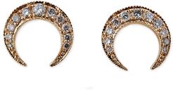 Mini Crescent Horn Studs in 14K Yellow Gold