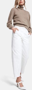 Twisted Denim Pants in Off White, Size FR 34