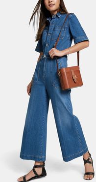 Denim Utility Jumpsuit in Deep Classic Blue, Size IT 38