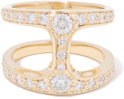 Brute Phantom Ring with Diamonds in Yellow Gold/White Diamonds, Size 6