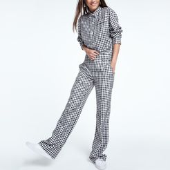 Combination Checked Jumpsuit in Black/White, Size FR 34