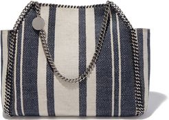 Striped Canvas Small Tote Bag in Navy