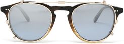 Hampton 46 Clip-On Sunglasses in Sandalwood/Gold/Blue Shadow