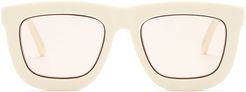 Deep Worship White Sunglasses in Ecru/Ecru Tint