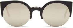 Lucia Mirrored Sunglasses in Black Ivory