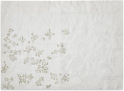 Bernadette's Hand-Stamped Falling Flower Linen Placemat in Gold
