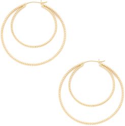 Double Hoop Earrings in Yellow Gold