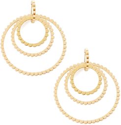 Daisy Triple Hoop Earrings in Yellow Gold