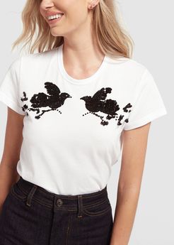 Bird T-Shirt in White, Size IT 38