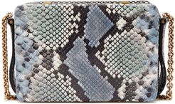 Malloy Painted-Leather Bag in Denim Multi Snake/Black & White Snake