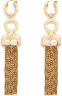 Barbosa Large Torso Earrings in Gold/Pearl