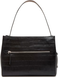 Buckled Crop Shopper in Black/Pink