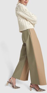 Bodie Trousers in Cotton Beige/Cotton Khaki, Size UK 6