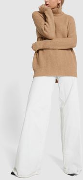 Irene Stretch-Cotton Pants in Eggshell, Size 0