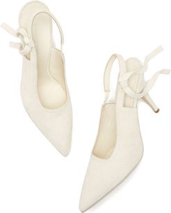 Dorothy Slingback Heels in White, Size IT 36