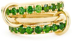 Juno Ring in Yellow Gold/Green Chrome Diopside, Size 6.5