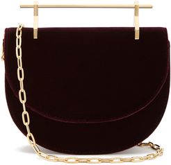 Mini Halfmoon Velvet Bag in Velvet Plum