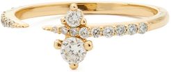 Pave Apex Ring in Yellow Gold/White Diamonds, Size 4