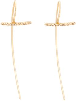 Gossamer Short Diamond Hook Earrings in Yellow Gold/Diamond
