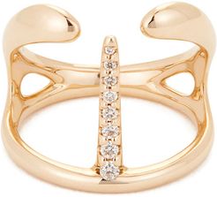 Manta Spine Ring in Yellow Gold/Diamond, Size 6