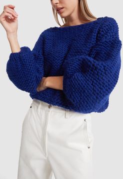 Wool Big Sweater in Blue, X-Small