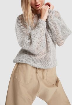 Mohair Pleated Sweater in Sweatergrey, X-Small