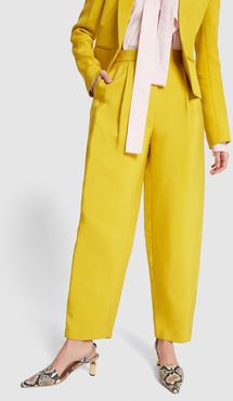 Radella Wool-Blend Suit Pants in Ochre, Size UK 6