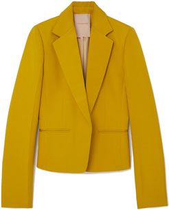 Indo Wool-Blend Suit Jacket in Ochre, Size UK 6