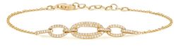 Three Link Chain Bracelet in 14K Yellow Gold and Diamond