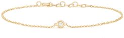 Diamond Solitaire Bracelet in 14K Yellow Gold and Diamond