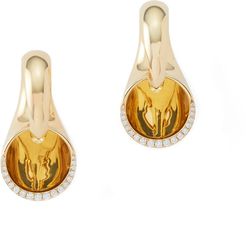 Sine Hinged Earrings in Yellow Gold/Diamonds