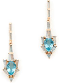 Anchor Rose-Gold & Apatite Earrings in Apatite/Aquamarine/20K Rg