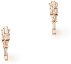 Rose-Gold Diamond Earring Clips in White Diamond