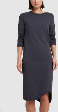 French Seam Long-Sleeve Dress in Navy, X-Small