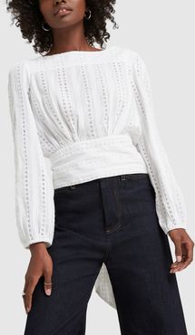 Monceau Eyelet Blouse in White, X-Small