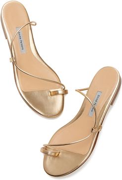Susan Slides Sandal in Gold, Size IT 36