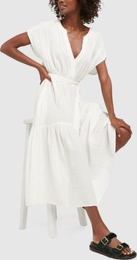 Chelsea Gauze Dress in White, X-Small
