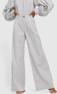 Loulou Striped Pants in Charcoal, X-Small