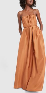 Gwendoline Dress in Copper Silk, Size UK 6
