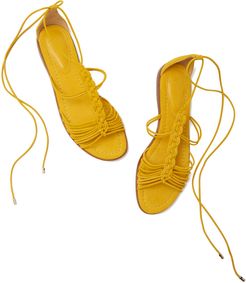 Rory Flat Sandals in Pineapple, Size 6