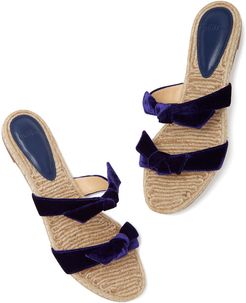 Clarita Braided Flats Sandal in Blue, Size 6