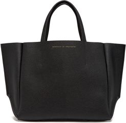 Leather Half Tote Bag in Solf Leather Black Lux