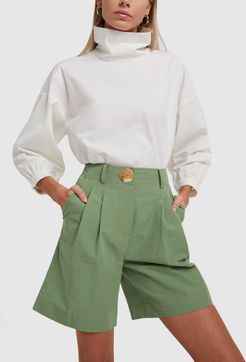 Renee Bermuda Shorts in Green, Size UK 6