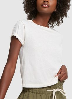 Rolled Sleeve Tee in Vintage White, X-Small