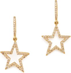 20Mm Gold Diamond Star Earrings in Yellow Gold/Brown Diamonds
